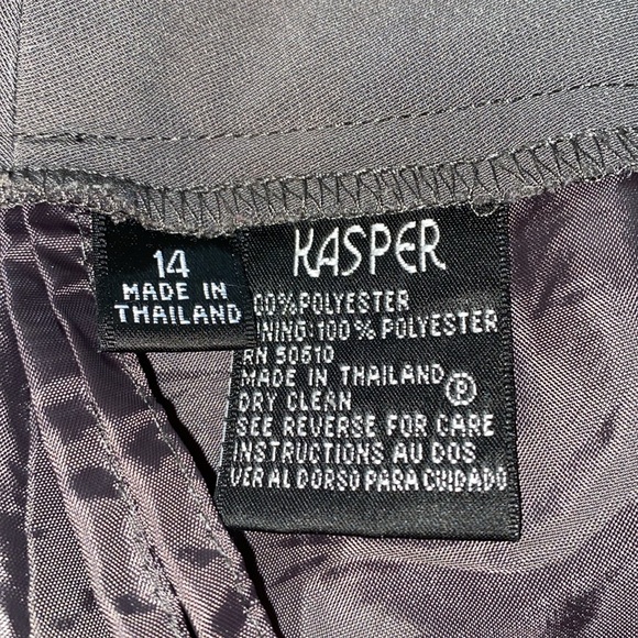 KASPER TAUPE SUIT PANTS SZ 14 LINED - Picture 9 of 11